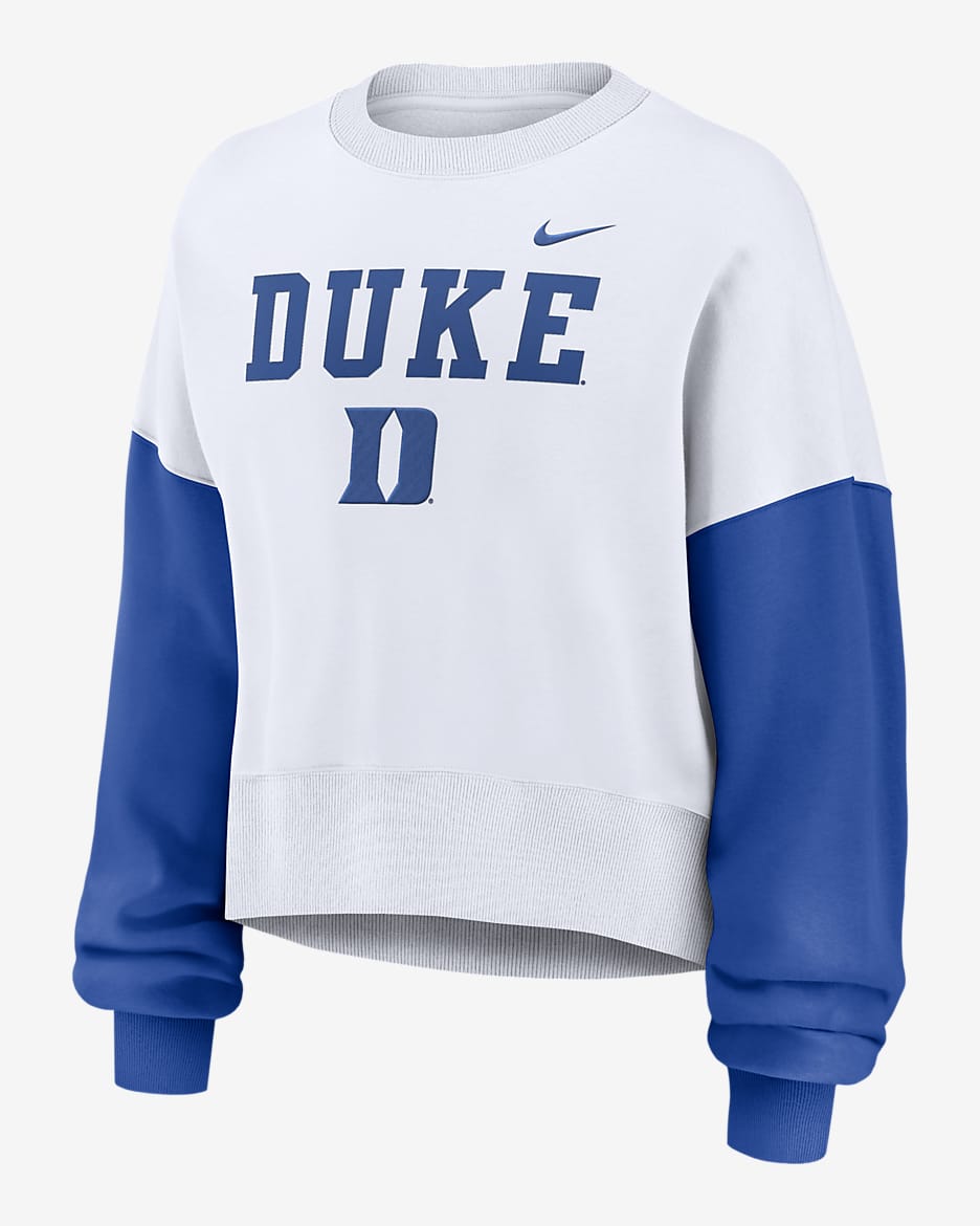 Sudadera de cuello redondo sin cierre universitaria Nike para mujer Duke Blue Devils Primetime. Nike